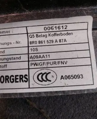 Audi Q5 SQ5 Other trunk/boot trim element 8R0861529A 0061612 A065093