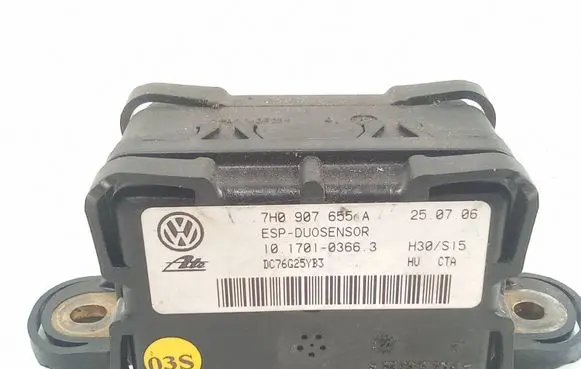 Volkswagen Golf V ESP acceleration yaw rate sensor 7H0907655A 10170103663