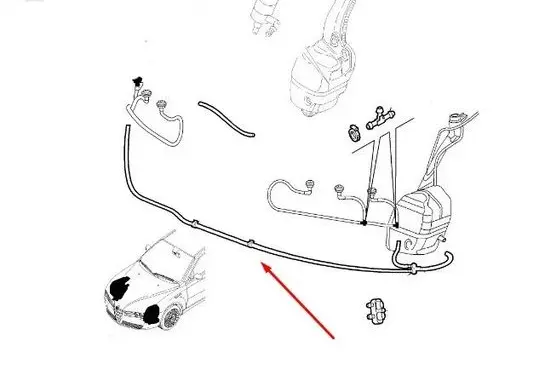 Alfa Romeo 159 Windshield washer fluid hose 60688572