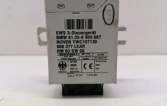 BMW 3 E46 Immobilizer control unit/module 61356905667 YWC107130