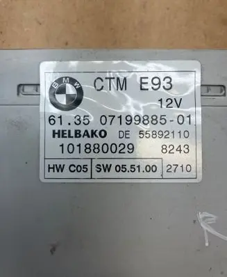 BMW 3 E92 E93 Sunroof control unit/module 07199885 101880029 55892110