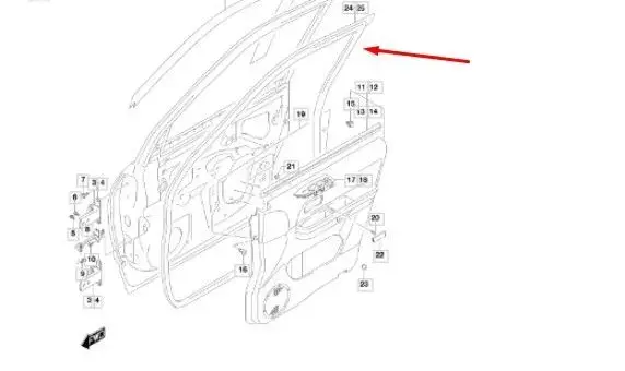 Suzuki Grand Vitara II Front door rubber seal 8464165J00
