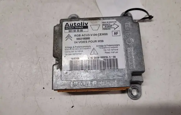 Peugeot Partner Airbag control unit/module 603602500 9653190880
