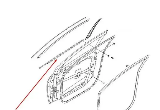 Hyundai i40 Front door windshield rail 822203Z000
