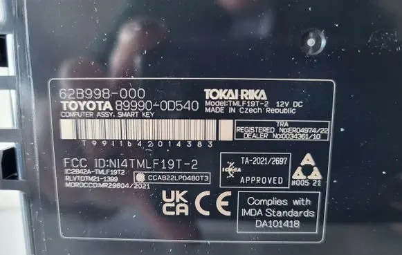 Toyota Yaris XP210 Other control units/modules 899900D540