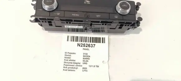 Skoda Kamiq Climate control/heater control trim 654907044F