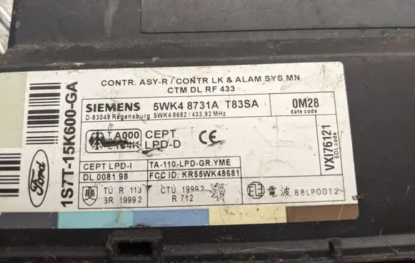 Ford Mondeo Mk III Comfort/convenience module 5WK48731A