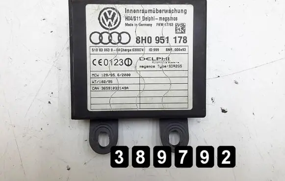 Audi A4 S4 B6 8E 8H Alarm control unit/module 8h0951178
