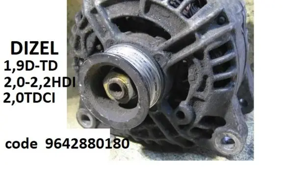 Peugeot 206 CC Generator/alternator 9642880180