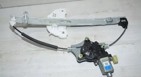 Rear door window regulator with motor