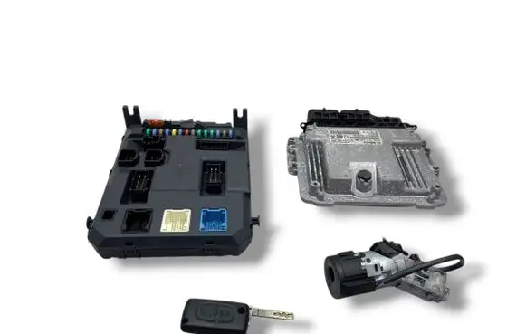Citroen C3 Engine ECU kit and lock set 9674254080 0281015844 9666729680