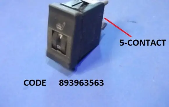 Audi 80 90 B3 Seat heating switch 893963563