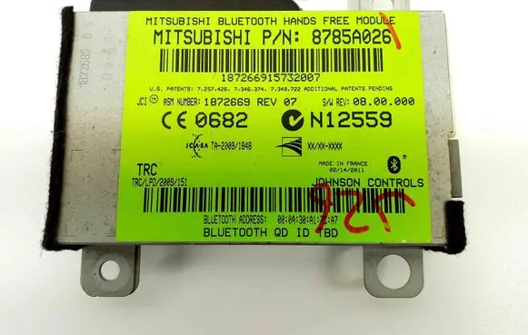 Mitsubishi ASX Bluetooth control unit module 8785A026