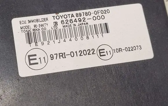 Toyota Corolla Verso AR10 Immobilizer control unit/module 897800F020 626492000