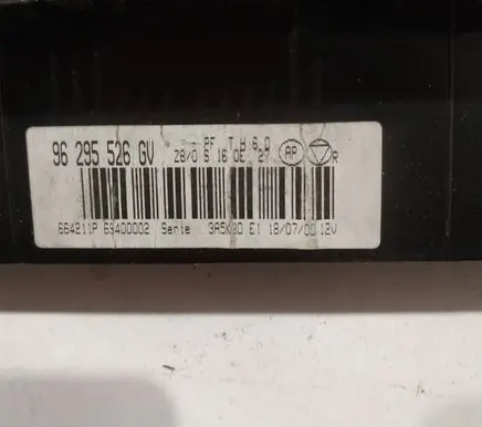Peugeot 607 Climate control unit 96295526GV