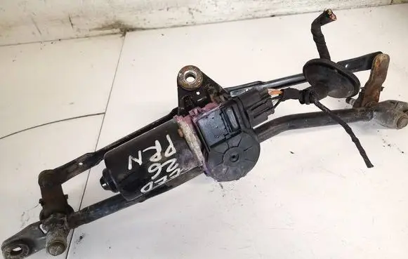 Front wiper linkage and motor