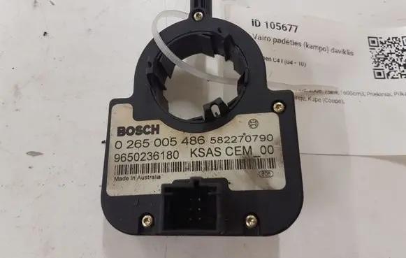 Citroen C4 I Steering angle sensor 0265005486 9650236180