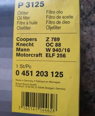 Ford Transit Oil filter cover P3125 Z789 OC88