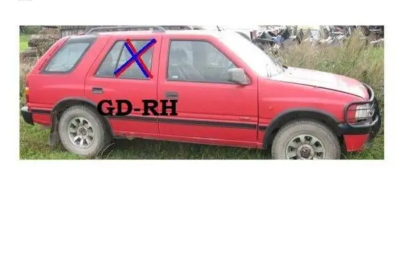 Opel Frontera A Rear door window glass 43R00082