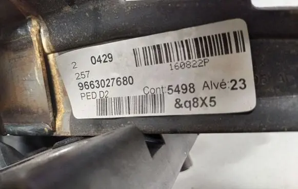 Peugeot 407 Pedal assembly 9663027680 0429 5498