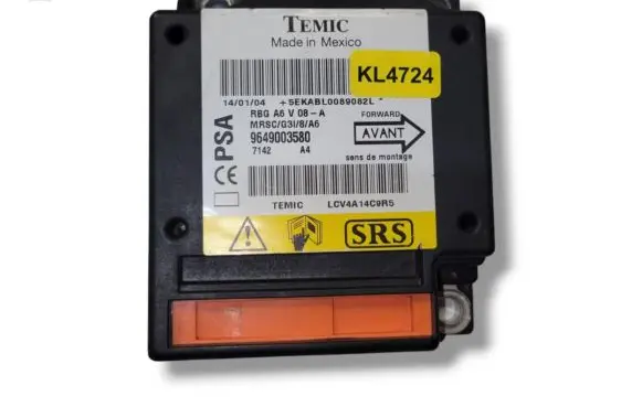 Citroen C2 Airbag control unit/module 9649003580 KL4724 LCV4A14C9R5