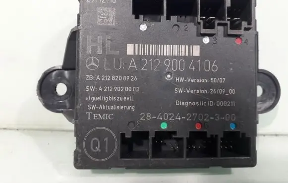 Mercedes-Benz C W204 Door control unit/module A2129004106