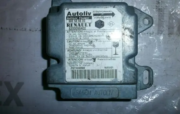 Renault Laguna II Airbag control unit/module 8200098402 600589600