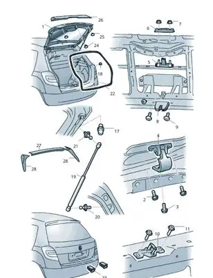 Audi A1 Tailgate lock loop/hook striker 8P4827507A