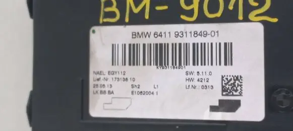 BMW 1 F20 F21 Air conditioning/heating control unit 9311849 SW5.11.0