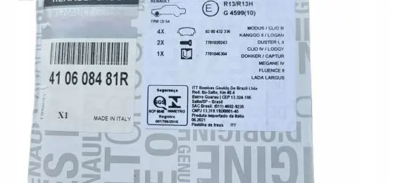 Renault Dacia Duster Brake pads (rear) 