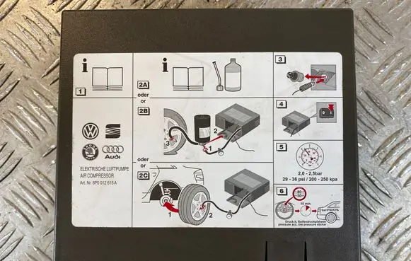 Audi A6 S6 C6 4F Tire air pump compressor 8P0012615A