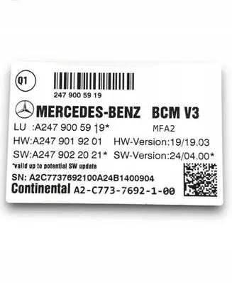 Mercedes-Benz B W247 Comfort/convenience module A2479005919