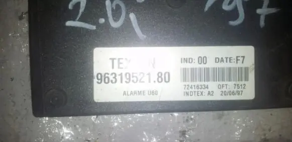 Fiat Ulysse Other control units/modules 9631952180 72416334