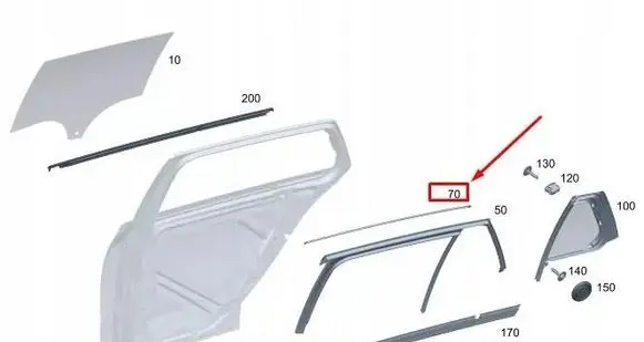 Mercedes-Benz C W206 Side skirt rear trim a2066900701