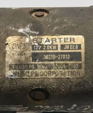KIA Carens II Starter motor 3610027010 031013190