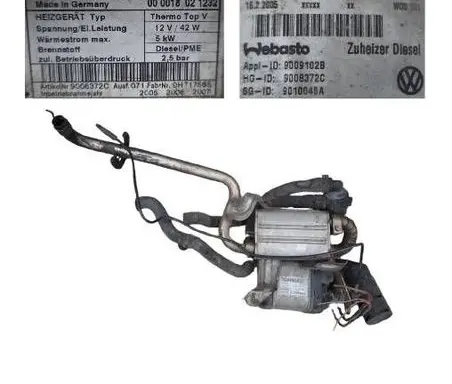 Citroen Berlingo Auxiliary pre-heater (Webasto) 3C0815065B 9009102B 9008372C