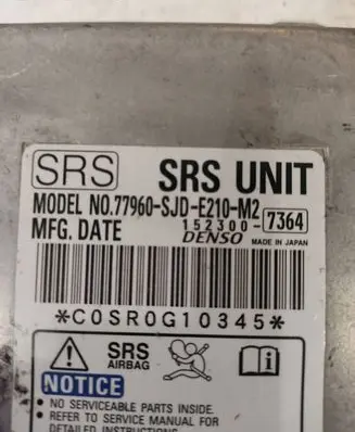 Honda FR-V Airbag control unit/module 77960SJDE210M2 1523007364 C0SR0G10345
