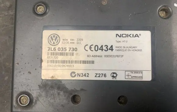 Volkswagen Touareg I Bluetooth control unit module 7L6035730