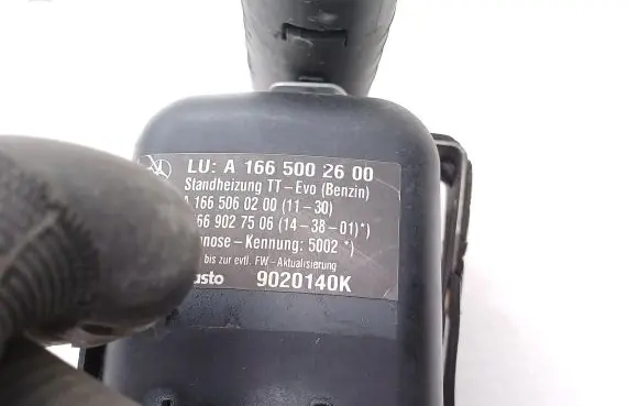 Mercedes-Benz GLS X166 Auxiliary pre-heater (Webasto) A1665002600 A1665060200