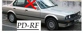 BMW 3 E30 Front door window glass four-door E00107 E243R000981
