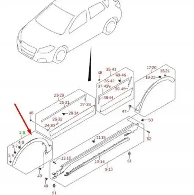 Suzuki SX4 S-Cross Front arch trim 7722061M005PK