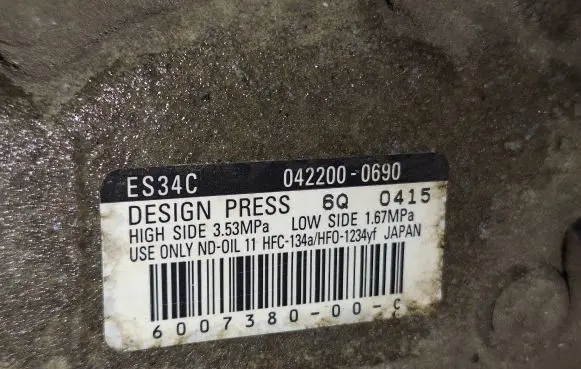 Tesla Model S Air conditioning (A/C) compressor (pump) 0422000690 ES34C 600738000C