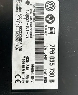 Volkswagen PASSAT CC Bluetooth control unit module 7P6035730B 7668181706 10022400109