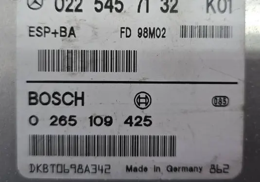 Mercedes-Benz A W168 ESP (stability system) control unit 0225457132 0265109425 DKBT0698A342
