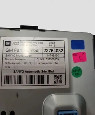Opel Insignia A Screen/display/small screen 22764032 00816419 3321692