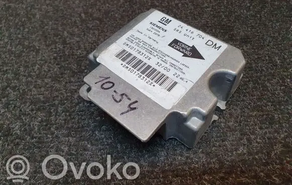 Opel Zafira A Airbag control unit/module 24416704DM 5WK42978
