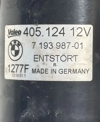 BMW Z4 E85 E86 Front wiper linkage and motor 7193987 1277F