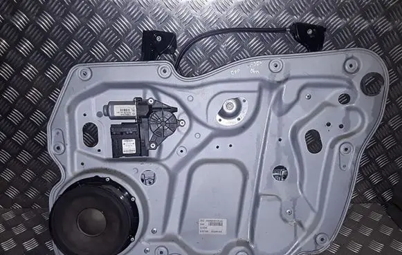 Rear door window regulator with motor