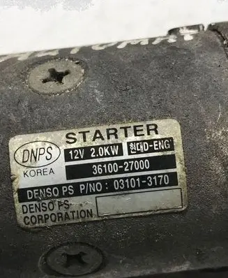 KIA Carens II Starter motor 3610027000 031013170