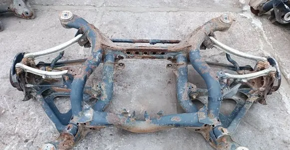 Volkswagen Touareg I Rear axle beam 7L0500041 5D028651 3822835